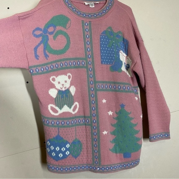 VTG Private Eyes Knit Grandma Christmas Sweater - Picture 3 of 8